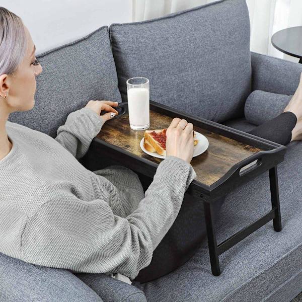Rootz Sängbricka - Sängbricka med hopfällbara ben av bambu - Frukostbricka - Sängbord - Hopfällbar sängbricka - Sängbricka för bärbar dator - Sängbric