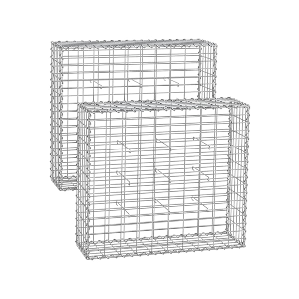 Rootz galvaniserat stål Gabion Set - Silver - Mesh staket - Trädgårdsstenar - 100cm x 90cm x 30cm