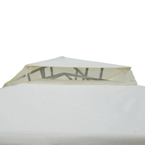 Rootz Gazebo - Trädgårdspaviljong - Paviljongtält - Festtält - Med 4 X sidovägg - Väderbeständig - Metall/Polyester - Krämvit - 2,94 x 2,94 x 2,65 m