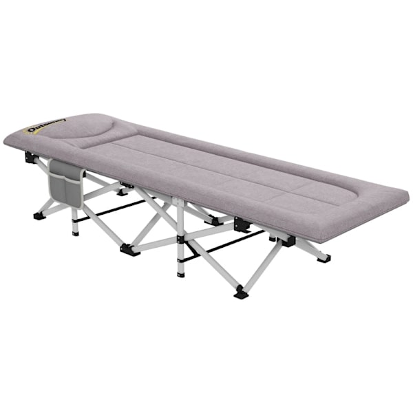 Rootz Camp Bed - Utomhussovsäng - Bärbar campingsäng - Stöder 200 kg - Integrerad kudde - Organization Bag - 200L x 65W x 42H cm - Stålram