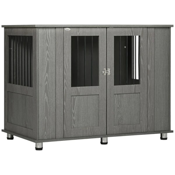 Rootz Dog Crate - 2 dörrar - Inklusive lås - Medium och Large Dogs - Magnetisk dörr - Grå - 116 cm x 60 cm x 87 cm