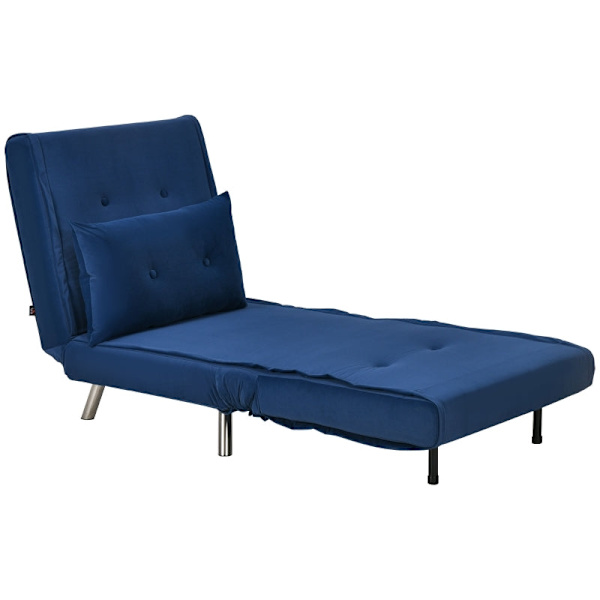 Rootz hvilestol - lænestol - Enkeltseng - Ultimativ komfort - Justerbart ryglæn - Fløjlsstof - 77 cm x 88 cm x 83 cm (stol) - 191 cm x 77 cm x 27 cm (