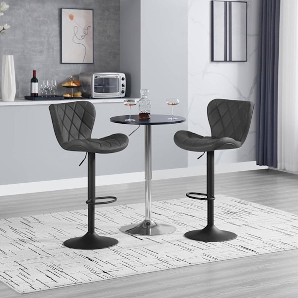 Rootz Barpall - Snurrstol - Bänkstol - Högkvalitativt konstläder - Justerbar höjd - 47 cm x (89-109,5 cm) x 54 cm