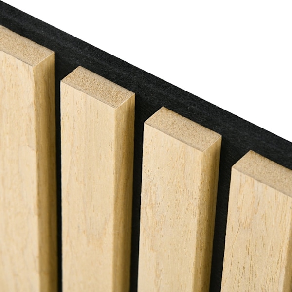 Rootz akustikpaneler - Ljudisolerande paneler - Naturligt trädesign - DIY lamellvägg - Bullerreducering - MDF & PET - 60 cm x 60 cm x 2,1 cm