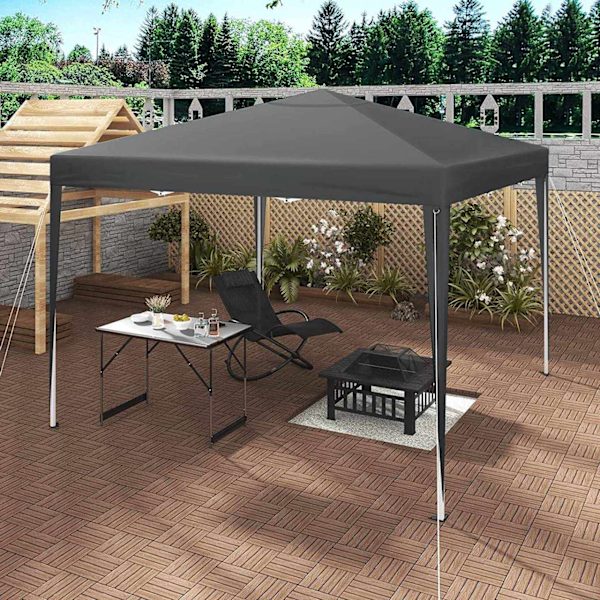 Rootz Premium Outdoor Gazebo - Paviljong - Baldakin - Vattentät - UV-skydd - Enkel installation - 3x3m - Antracit