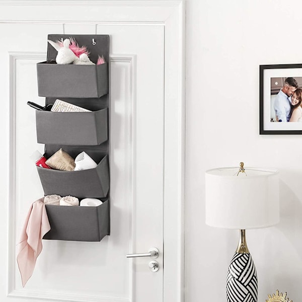 Rootz Door Organizer - Hängande - 4 fack - Förvaringsutrymme - Grå - Plast - Kartong - 33,5 x 12 x 100 cm