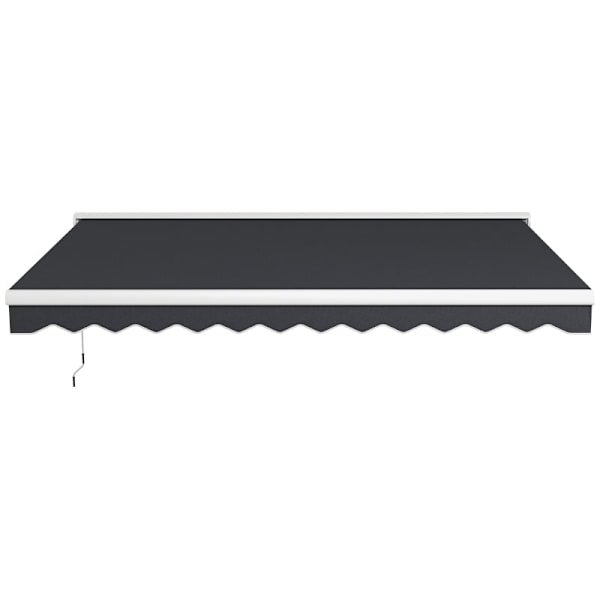 Rootz Markis - El - Manuellt utdragbar - Väggfästen - Hel kassett - Fjärrkontroll - Aluminiumram - Polyester - Grå - 395L x 300W cm