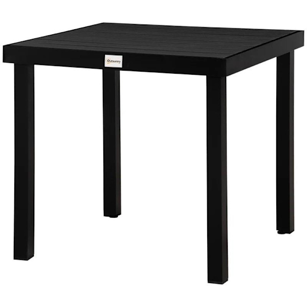 Rootz Outdoor ruokapöytä - Puutarhapöytä - Alumiinipöytä - Puutarhakalusteet - Olohuoneen kalusteet - Alumiini/Muovi - Musta - 80 x 80 x 74 cm