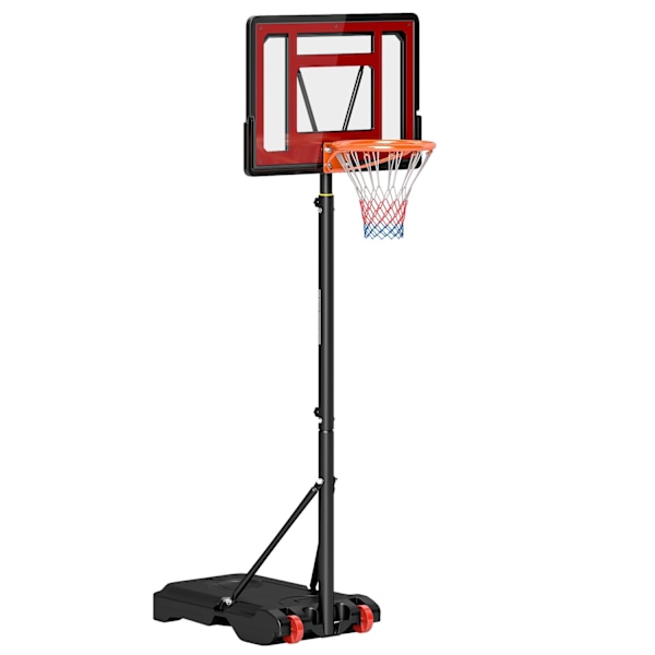Rootz justerbar basketstativ - rullbar båge - fristående uppsättning - höjdjusterbar - 75L x 45W x 205-261H cm