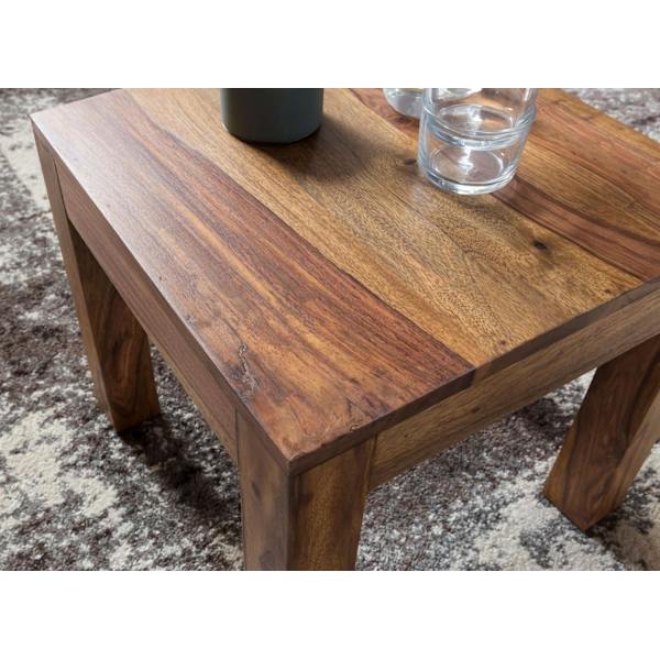 Rootz Solid Wood Soffbord - Vardagsrumsbord - Sheesham Wood - Handgjorda - Unik design - 45cm x 40cm x 45cm