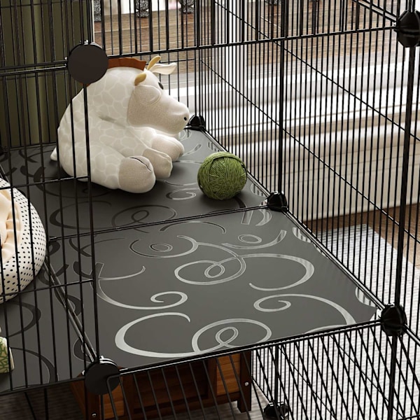 Rootz Dwarf Rabbit -kabinet - Lille kæledyr Hutch - Animal Habitat - Sikker og rummelig - 140 x 70 x 105 cm