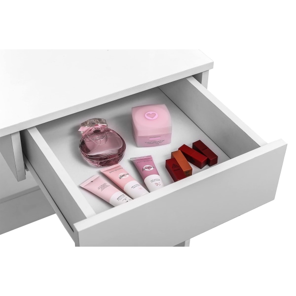 Rootz Sminkbord - Sminkbord - Makeup Station - Skönhetsdisk - Kosmetisk organisatör - Grooming Stand - Elegant möbel - Vit - 40x138x75 cm