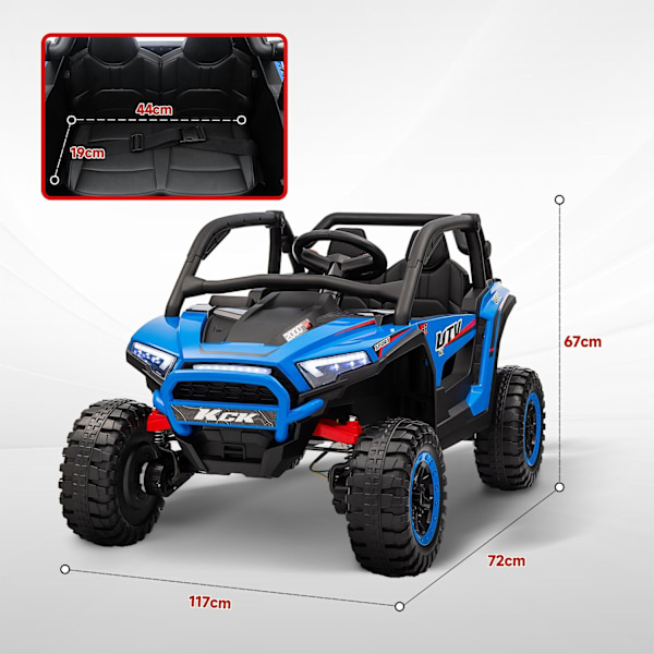 Rootzin lasten sähköinen UTV -auto - Kid's Ride -On Auto - Kaukosäädin maastoauto - 1 tunnin ajomatka - 117 cm x 72 cm x 67cm