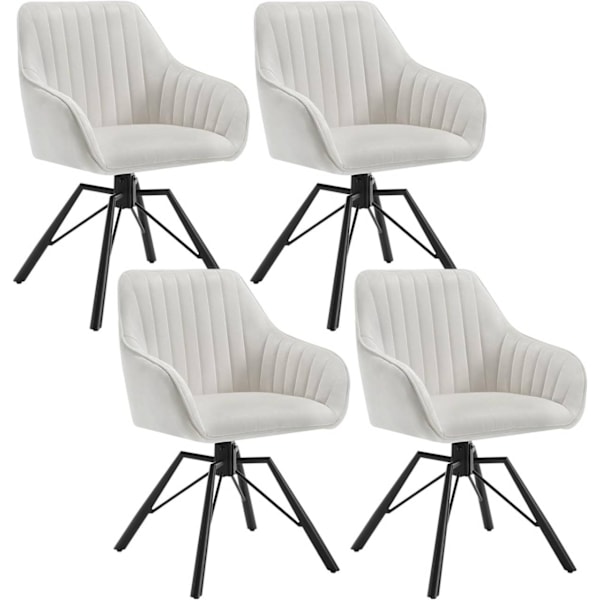 Rootz roterande matstolar Set med 4 - Sammetsfåtöljer - Vridstolar - 360 graders rotation, bekväma och robusta - 58 cm x 83,5 cm x 53,5 cm