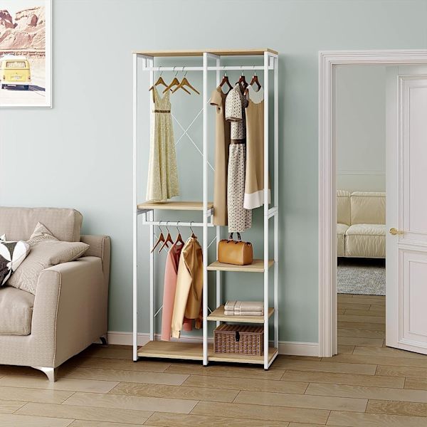 Rootz multifunktionellt klädställ - Organizer - Garderobsställ - Gott om förvaring, mångsidig placering, hållbar konstruktion - 90 cm x 40 cm x 204,5