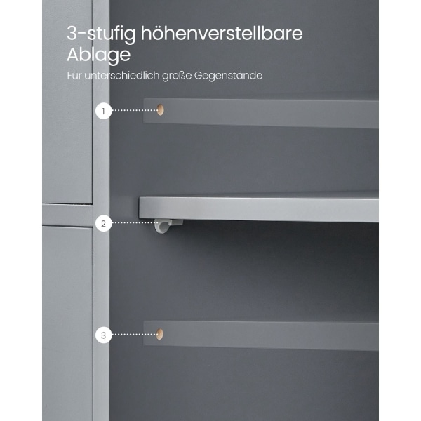 Rootz Mystical Grey Badeværelsesskab - Opbevaringsenhed - Organizer - MDF-materiale - 30 cm x 55 cm x 82 cm - Letvægts - Robust - Nem montering