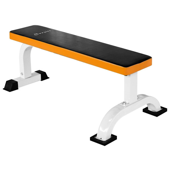 Rootz Viktbänk - Platt Bänk - Träningsbänk - Träningsbänk - Hemma - Gym - Svart/Orange - L112x B62 x H43 cm