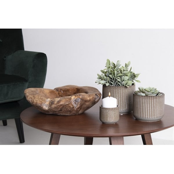 Rootz Rio Bowl - Handmade Teak Wood Bowl - Rustic Organic - Unik design - 40 cm x 40 cm x 12 cm