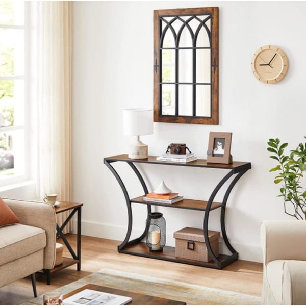 Rootz konsolbord - skænk - sidebord - industrielt - brun - sort - forarbejdet træ - metal - 120 x 30 x 80 cm