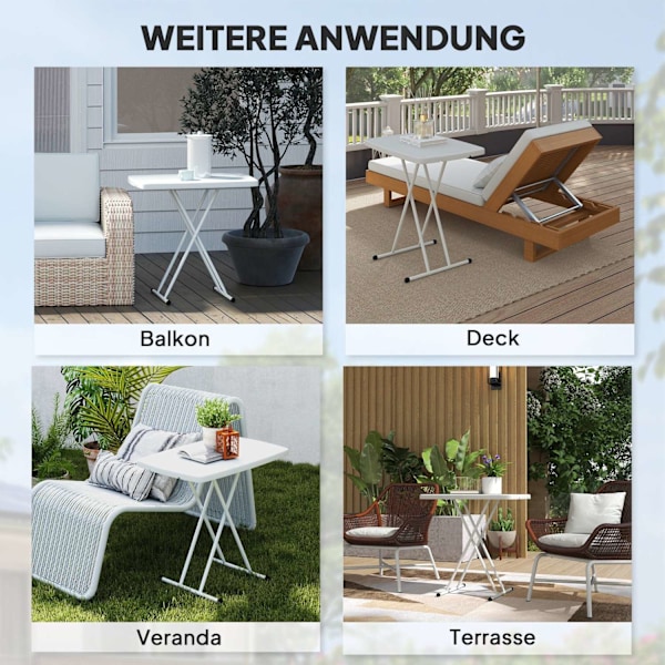 Rootz Garden Bord - Bærbart udendørs bord - Bistrotisk terrassebord - Rumbesparende design - 76 cm x 50 cm x 74 cm