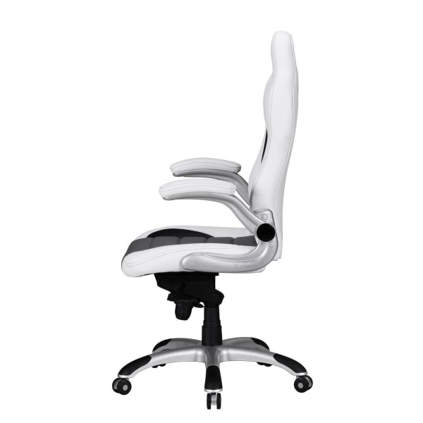 Rootz kontorsstolsöverdrag i läderimitation skrivbordsstol vit 1