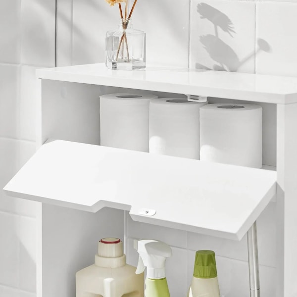 Rootz Badrum Toalettpappersrulle Holde-Badrumshylla Smal hylla Förvaringsskåp- B55 x D20 x H60cm