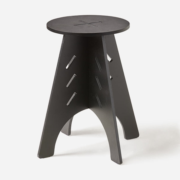 Rootz træsidebord - Sofabord - Samlebord - Nem montering - Miljøvenlig - Støjreducerende gulvbeskyttere - H48,5 x Ø30,5 cm - Sort