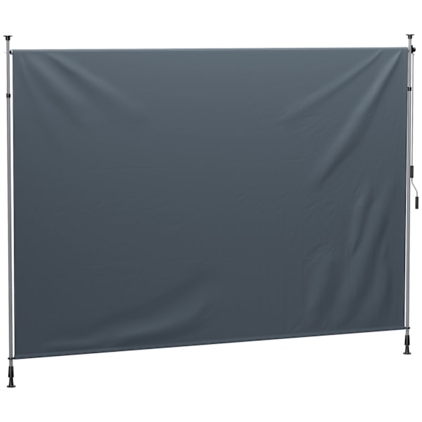 Rootz Klemmmarkise med handvev - Justerbar gemensam armbunning - Solskydd - UPF30+ - 350 cm x 221-311cm - Grå