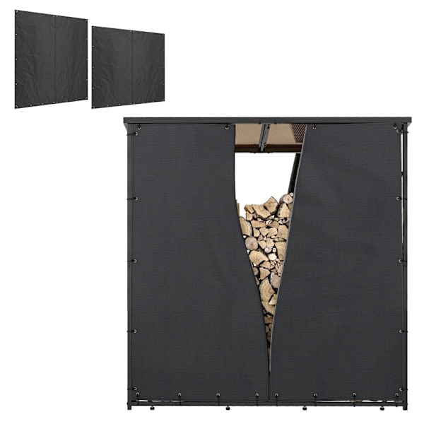 Rootz polttopuuhyllysuojus - Polttopuut - Suojakuori - 600D Oxford Polyesteri - Säänkestävä - 176cm x 175cm x 163cm