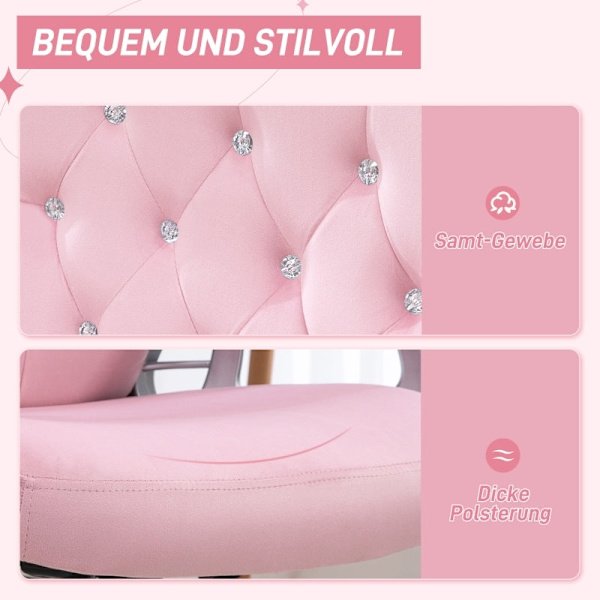Rootz Ergonomic Office Chair - Skrivebordsstol - Drejestol - Fløjlsstof - Ekstra tyk polstring - Liggende funktion - 61cm x 61cm x 104-114cm