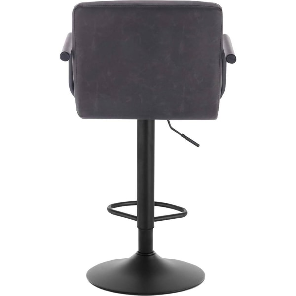 Rootz Barpall - Bänkpall - Justerbar Barstol - Slitstarkt konstläder - Ergonomisk med ryggstöd och fotstöd - Modern design - 51cm x 37cm x 90-112cm