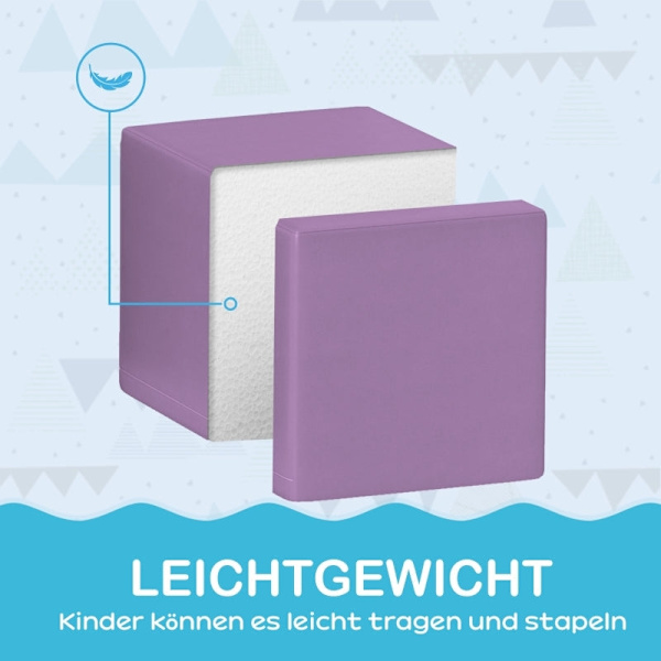 Rootz Pehmeä Rakennuspalikkasetti - Opettavat vaahtomuovipalikat - Värikäs pikkulasten lelu - Tasapainoa ja koordinaatiota kehittävä - 20cm x 20cm x 2