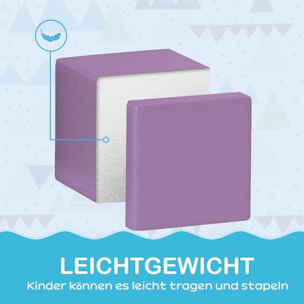 Rootz Soft Building Block Set - Pedagogiska skumblock - Färgglad spädbarnsleksak - Balans och koordinationsutveckling - 20cm x 20cm x 20cm