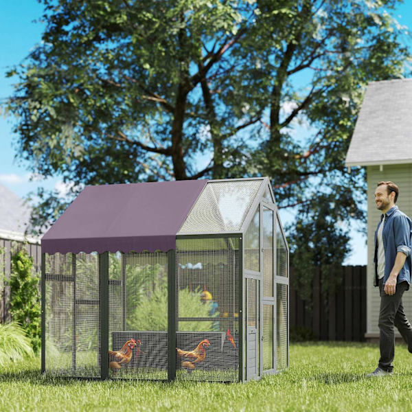 Rootz Chicken -kotelo - Chicken Coop - siipikarjan talo - Vedenpitävä katto - 1,7 x 1,8 x 1,8 m - 6-8 kanaalle