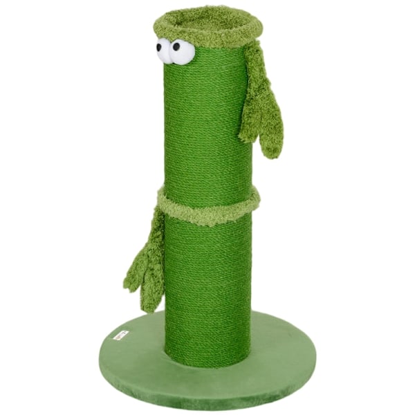 Rootz Cat Scratching Post - Kitty Scratcher - Feline Tree - Sisal Rope - Interaktivt legetøj - 39,5 cm x 63 cm - Grøn - Spånplade og polyester