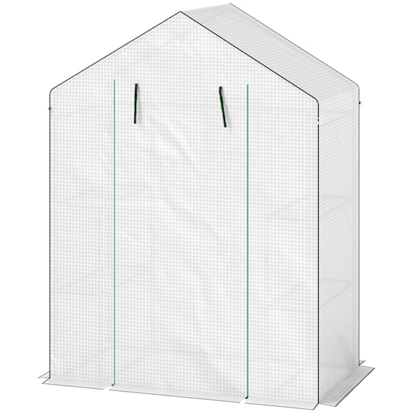 Rootz Walk -in Greenhouse, jossa hyllyt - mini -Greenhouse - UV -resistentti - Optimaalinen ilmanvaihto - 143L x 74B X 190H CM