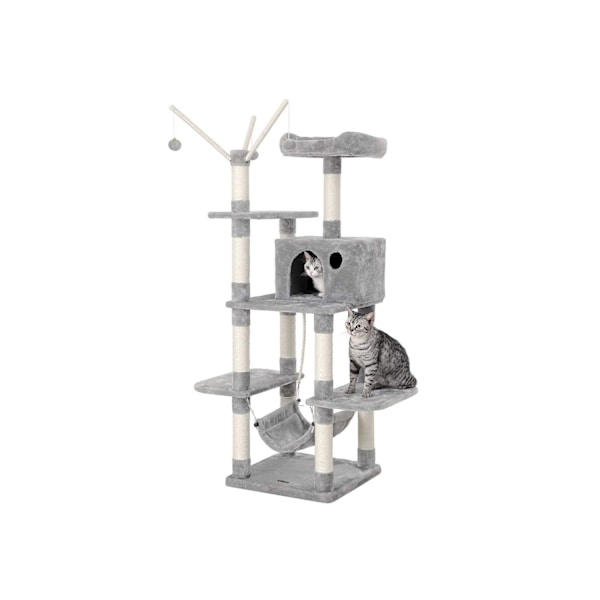 Rootz Cat Scratching Post - Skrapträd - Cat Tower - Community Design - 50cm x 50cm x 154cm, spånskiva + plysch + sisal