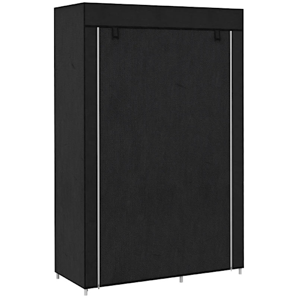 Rootz Tygskåp - Tygskåp - Tygskåp - Förvaringslösning - 6 hyllor - 1 Klädstång - Non-woven Tyg - Svart - 103L x 43W x 162,5H cm