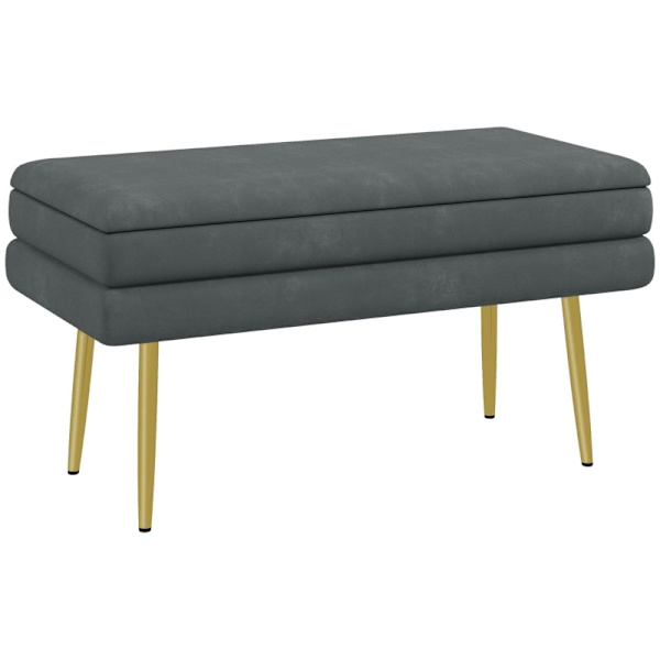 Rootz polstret opbevaringsbænk - Accentbænk - Siddebænk - Moderne Scandi Design - Rigelig opbevaring - Komfortable siddepladser - 79,5 cm x 37,5 cm x