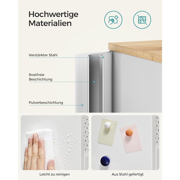 Rootz Opbevaringsskab - Hvidt Skab - Spånpladestål - Rummelig opbevaring - Robust konstruktion - Nem montering - 40cm x 80cm x 76cm