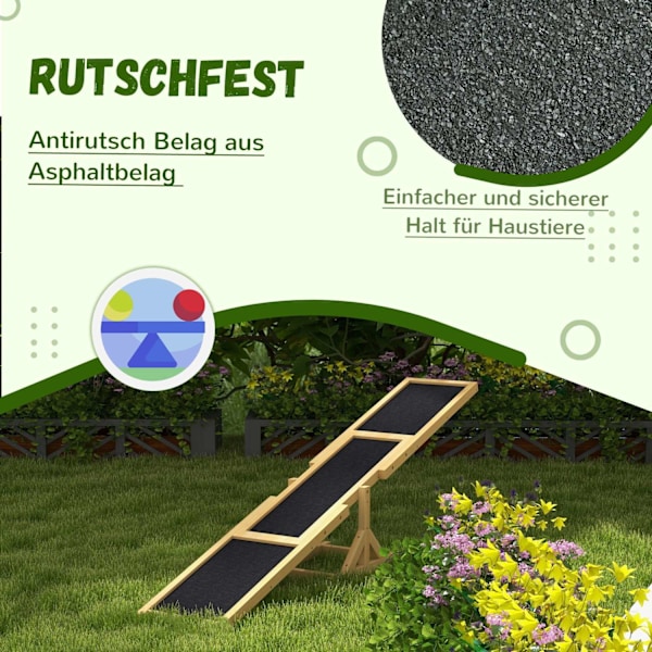 Rootz Dog Rocker - Agility Trainer - Dog Bouncer - Not -Slip Surface - 180 cm x 30 cm x 30 cm - Holder op til 50 kg