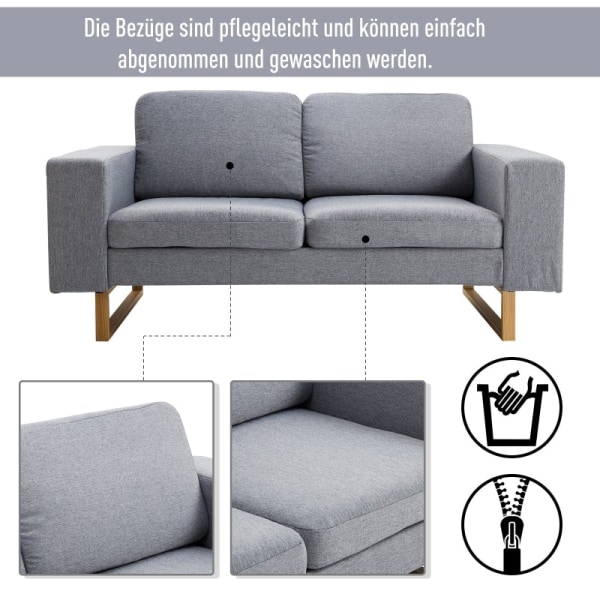 Rootz 2-personers sofa - Kompakt sofa - Loveseat - Høj komfort - Holdbar bygning - 145 cm x 82 cm x 78 cm