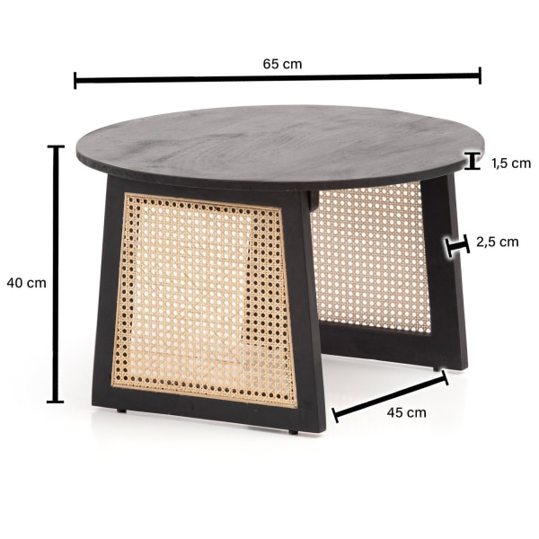 Rootz Modern Style Sofabord - Rundt bord - Dekorative wienervæve