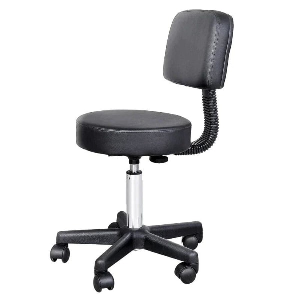 Rootz Rolling Stool - Work Stool - Cosmetic Stool - Swivel Stool - Salon Stool - Black