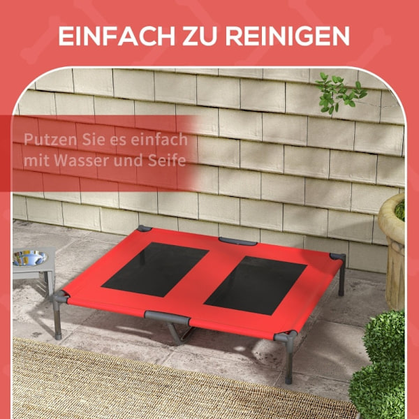 Rootz Portable Pet Bed - Lätt hundsäng - Raised Pet Cot - Oxford-tyg - Meshöverdrag - Lätt att rengöra - 92cm x 76cm x 18cm