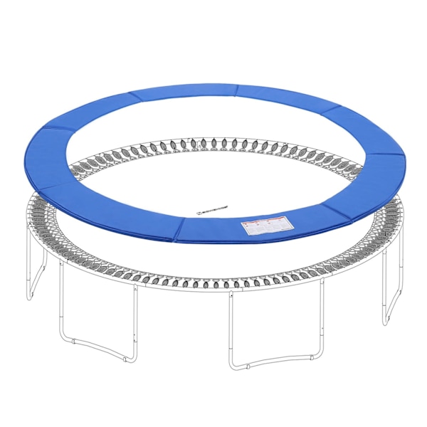 Rootz Trampolinkantskydd - Säkerhetsdyna - Skyddsstoppning - Förhindra skador - Diameter 244/305/366 cm - Blå PVC - PE-plast