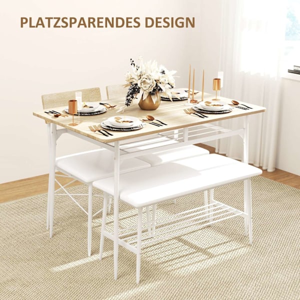 Rootz 4 -stycken matbordsset - Köksbord - Matsalet - vadderad komfort - 110W x 70d x 75 timmar cm bord, 40W x 50d x 80h cm stolar