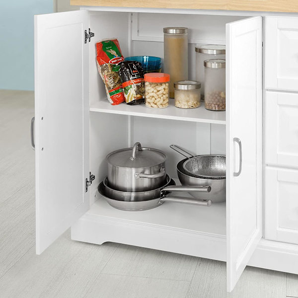 Rootz Extendable Kitchen Island Kitchen - Kaappiseinäkeittiö - Säilytysvaunu kumipuutyötasolla