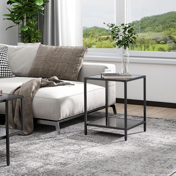 Rootz Lille sidebord med opbevaring - Sofabord - Stuebord - Justerbare fødder - 40cm x 40cm x 50cm