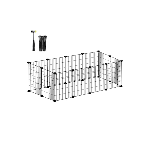 Rootz Black Metal Grid Storage Organizer - Wire Grid Rack - Grid Panel Organizer - Holdbar ABS-plastik - Alsidig opbevaringsløsning - Nem montering -